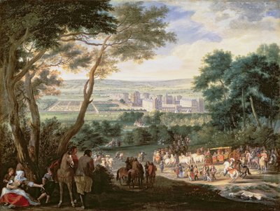 Luigi XIV (1638-1715) a Vincennes da Adam Frans van der Meulen